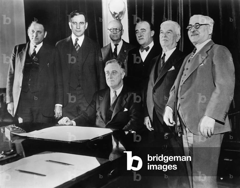 President Franklin Roosevelt ends prohibition by signing the Beer Bill. Mar. 22,1933