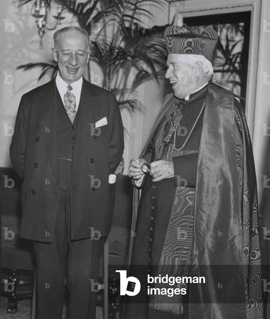 Governor Alfred E. Smith at a 1920s Catholic Charities Drive with Cardinal Patrick Hayes. Anti-Catholic Prejudice was one factor in his defeat as the Democratic Presidential candidate against Herbert Hoover in 1928