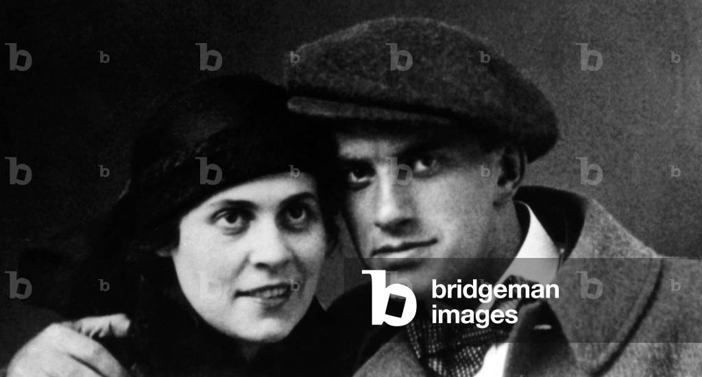 Lilya Brik, and Vladimir Mayakovsky, Russian poet, 1915
