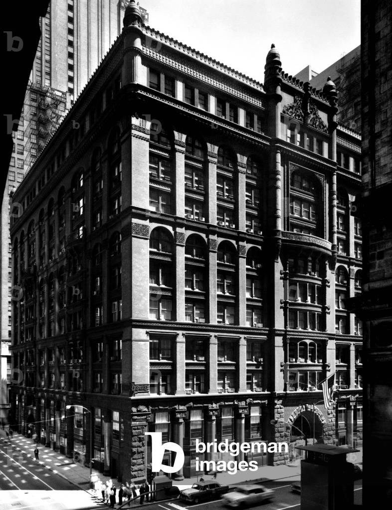 Rookery Building (1886), in Chicago, Illinois (b/w photo)
