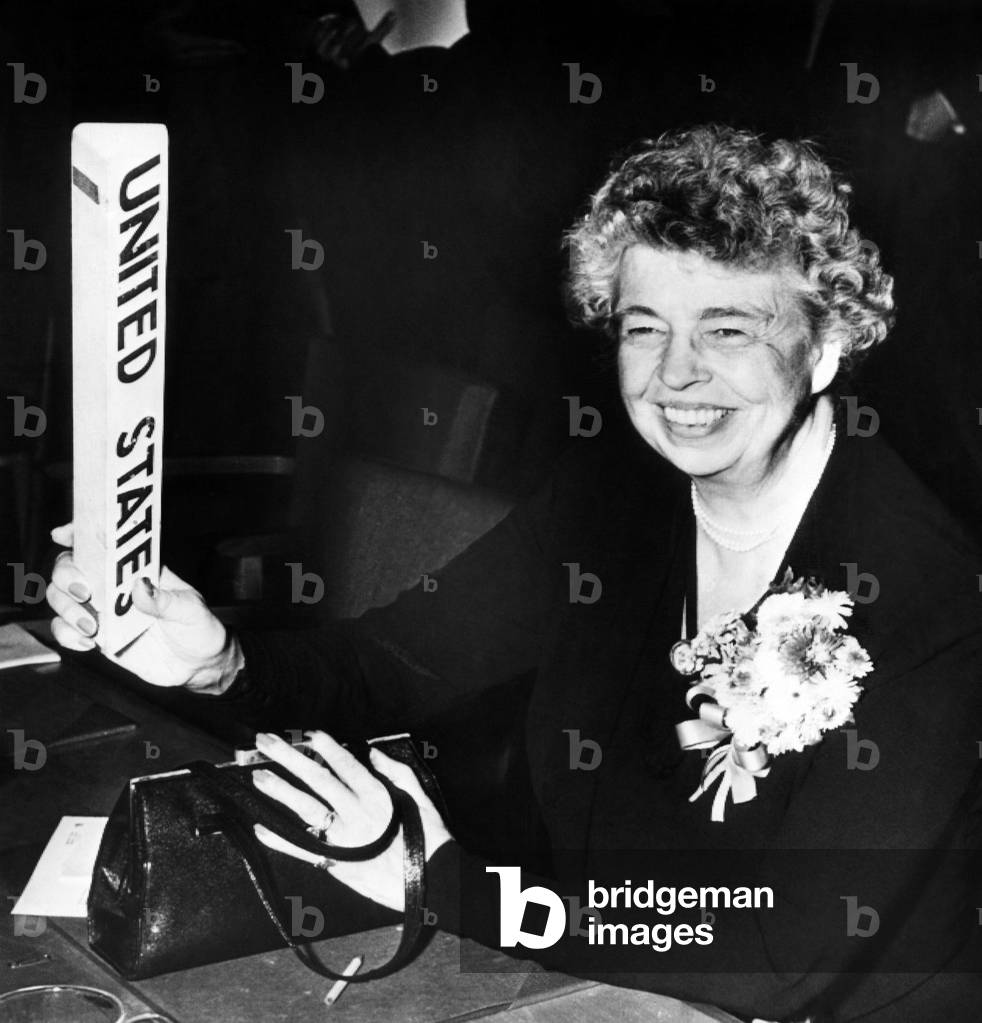 Former First Lady Eleanor Roosevelt, on her 66th birthday anniversary, Lake Success, New York, October 11, 1950
