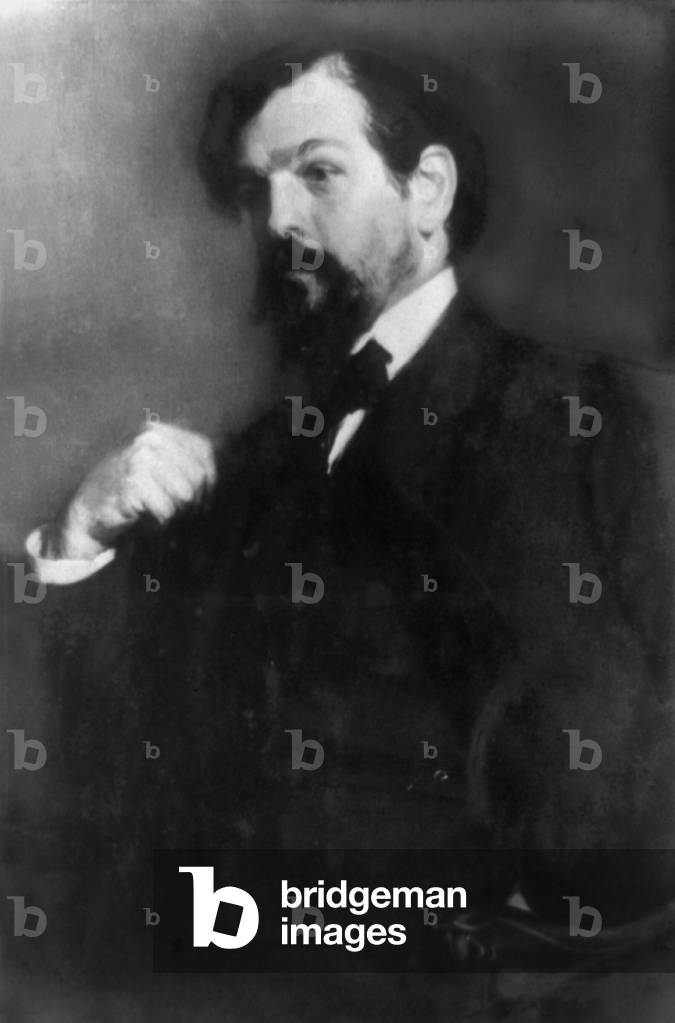 Claude Debussy (1862-1918, French composer, in portrait by J.E. Blanche. His expressive music is often compared to the Impressionist style of painting