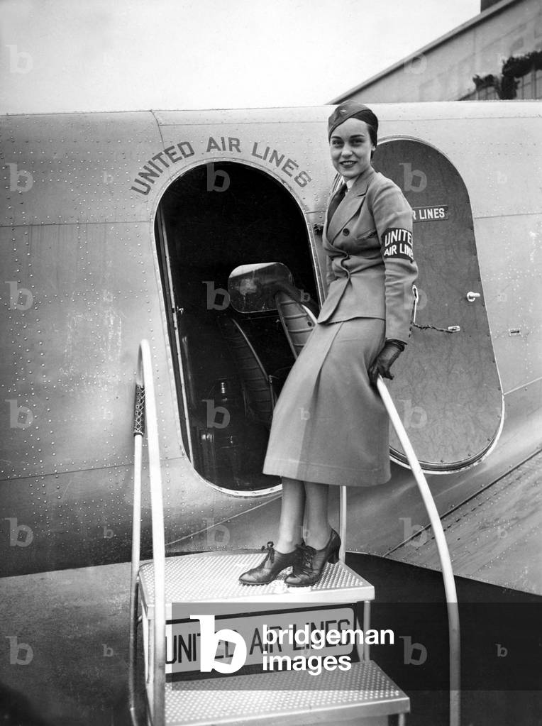 United Airline Stewardess Agnes Hurt. 1935.