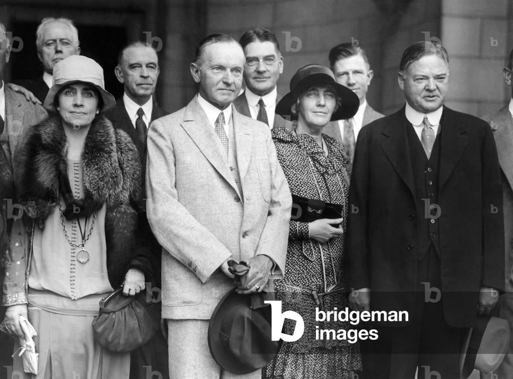 Republican nominee Hoover heads the greeting party for President and Mrs, Sept. 15, 1928