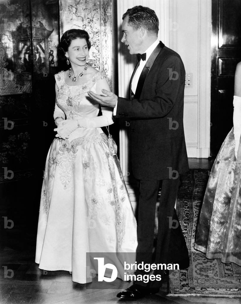 Queen Elizabeth II and Vice President Richard Nixon, Nov. 27, 1958