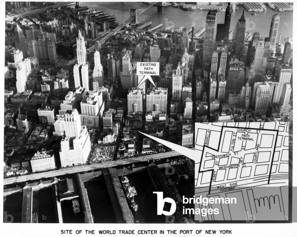 WORLD TRADE CENTER, Aerial photo dated 10-26-64.