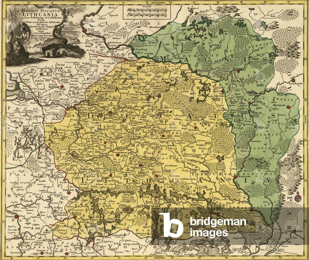 18th century map of Lithuania, then a 