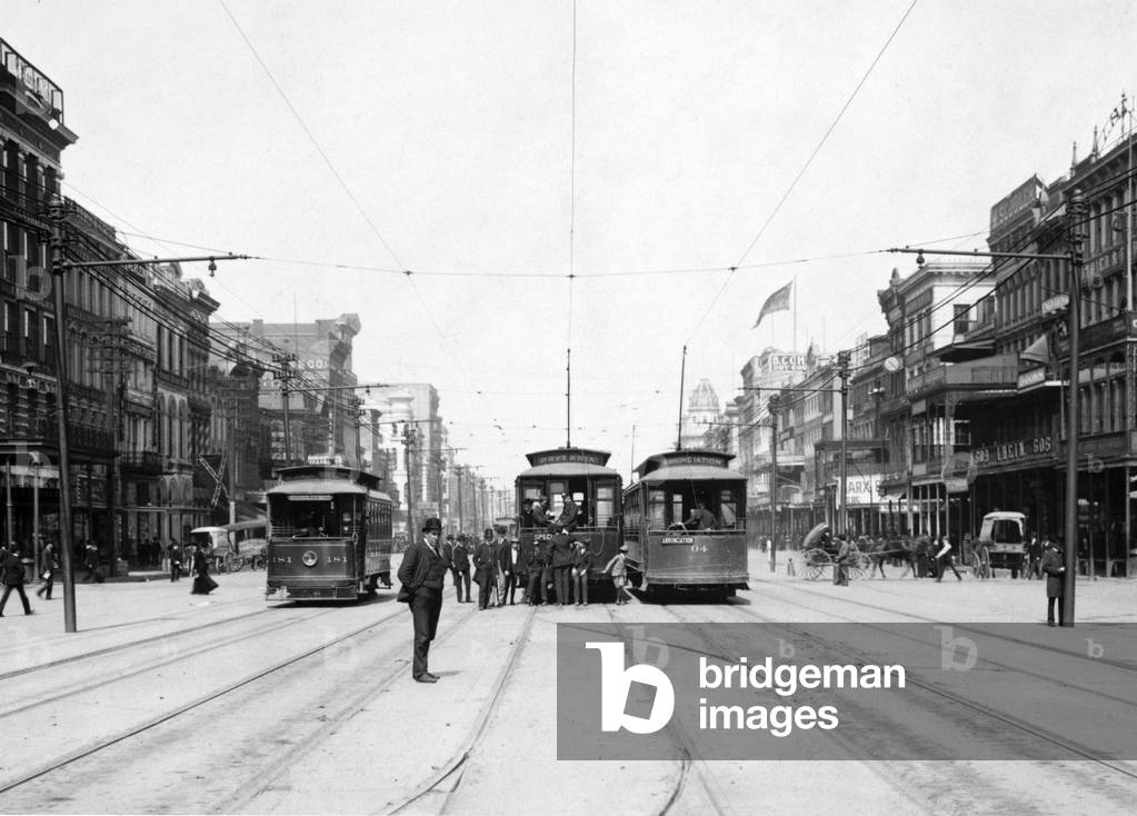 Streetcars on Canal St., New Orleans, La. c. 1907
