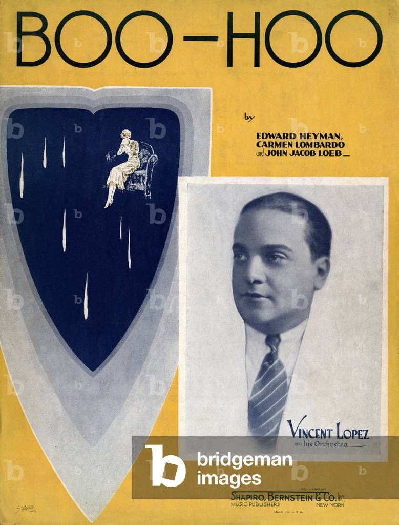 Boo-Hoo, sheet music for song by Edward Heyman, Carmen Lombardo, John Jacob Loeb, popularized by Vincent Lopez, c.1930s