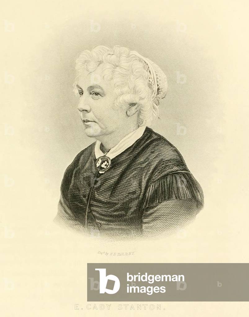 Elizabeth Cady Stanton (1815-1902), American women's rights leader. Engraving c. 1865