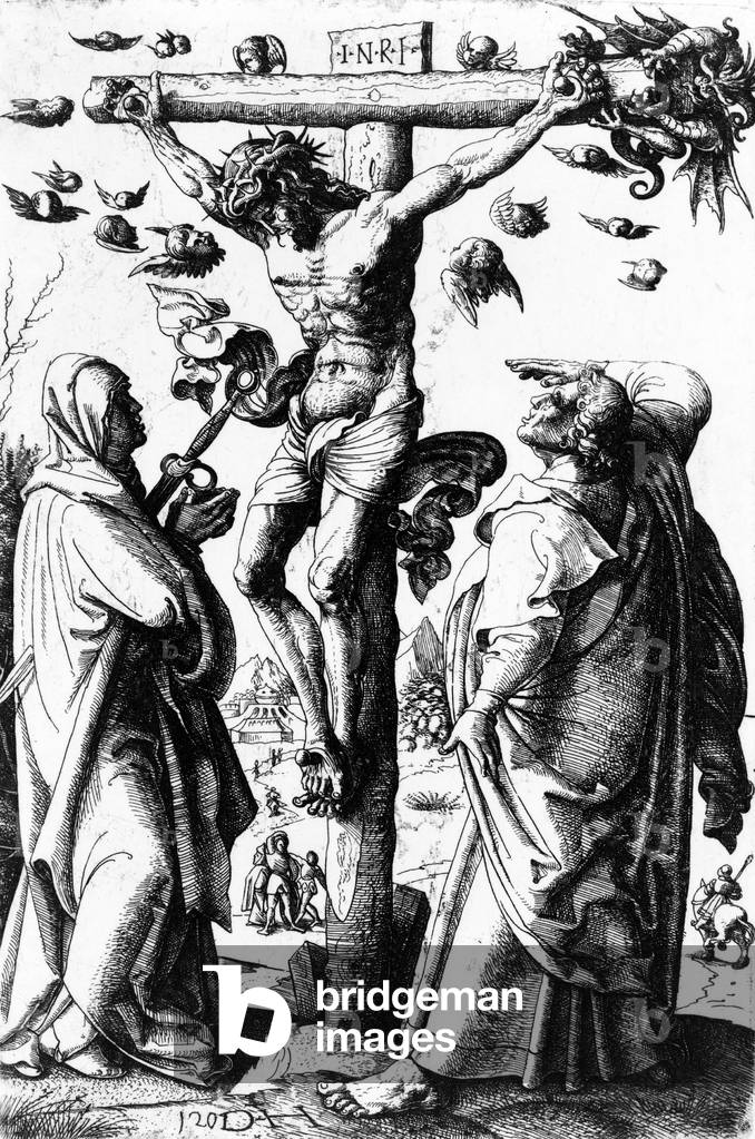 Jesus Christ, Christ on the Cross, etching by Daniel Hopfer, c.1490-1536