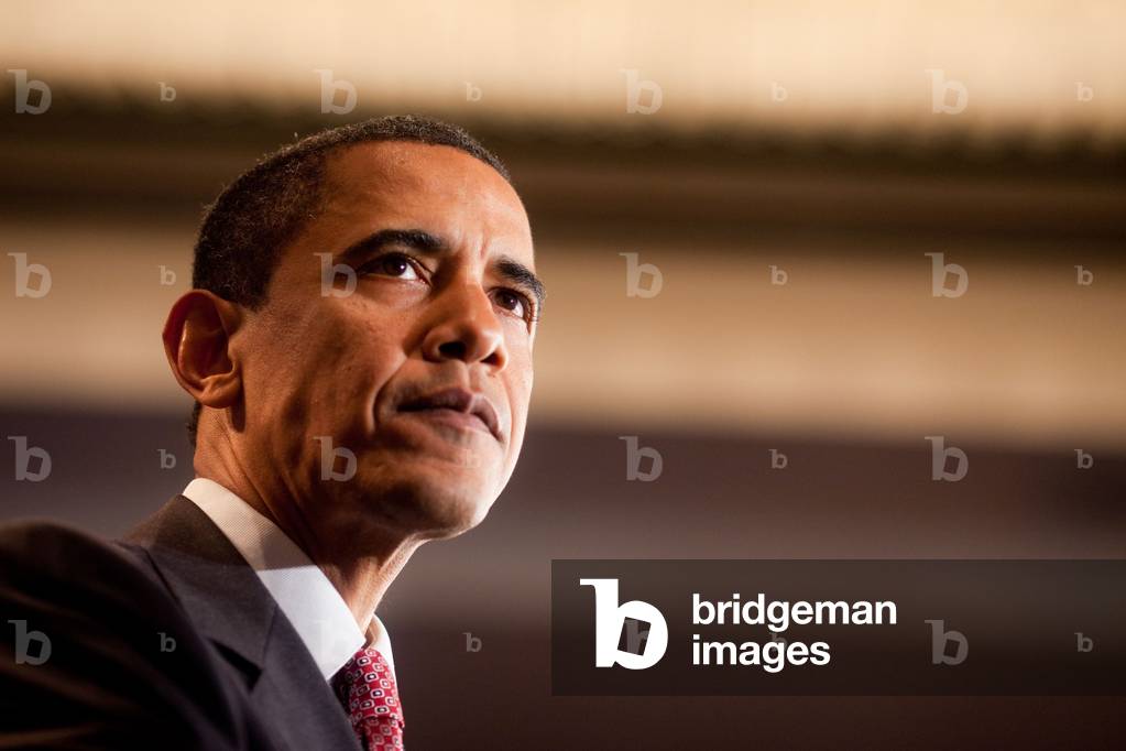 President Barack Obama speaks at a campaign rally for gubernatorial candidate Creigh Deeds in Tyson's Corner Virginia. Aug. 6 2009.,