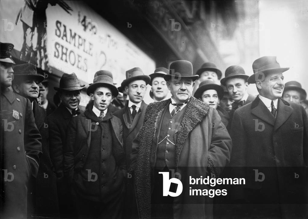 New York City subway fire, Chairman McCall at subway fire, Broadway and West 55th Street, New York City, photograph, January 6, 1915