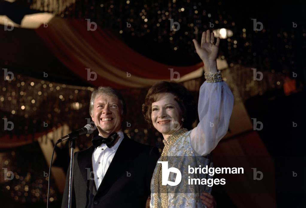 President Jimmy Carter and First Lady Rosalynn Carter at the Inaugural Ball. Washington, DC Jan 20, 1977