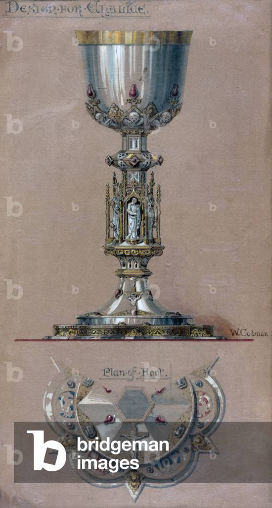 Gorham Silver. Design drawing for metalwork: 