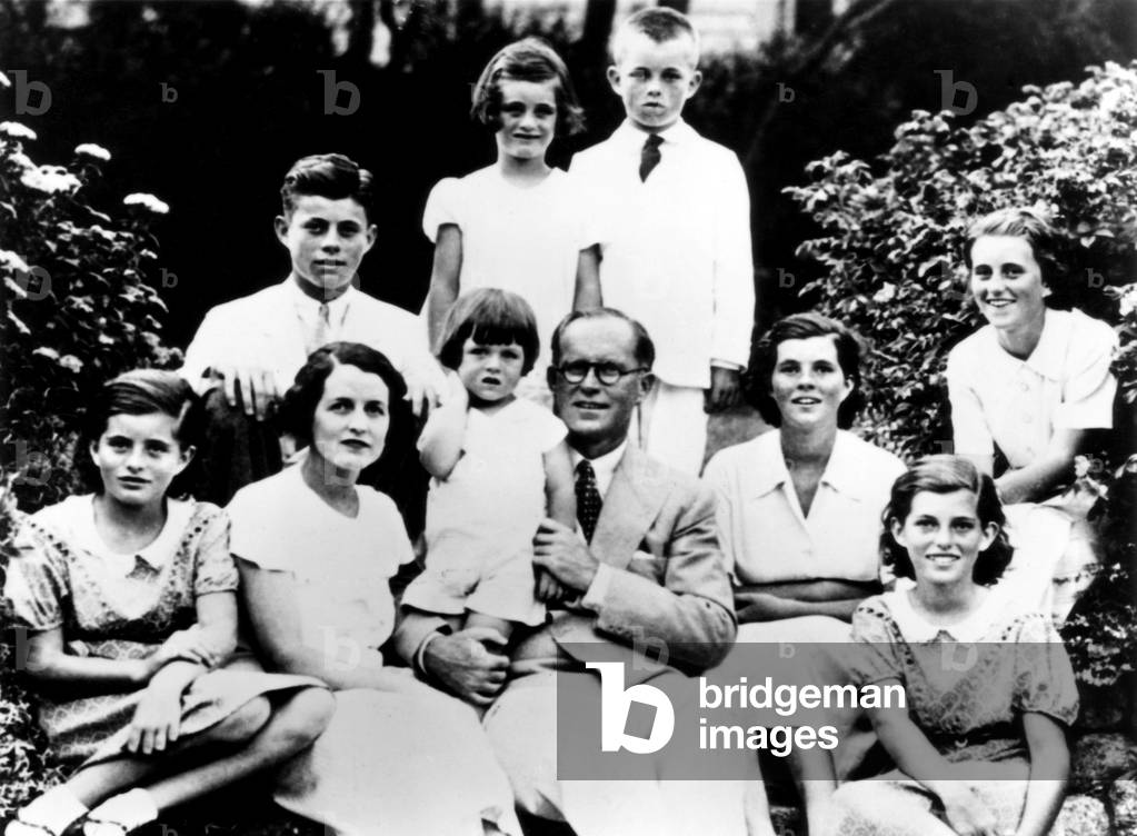 Eunice Kennedy, Rose Kennedy, John F. Kennedy, Edward M. Kennedy, Jean Ann Kennedy, Joseph P. Kennedy, Robert F.Kennedy, Rosemary Kennedy, Patricia Kennedy, Kathleen Kennedy, 1930s (photo)