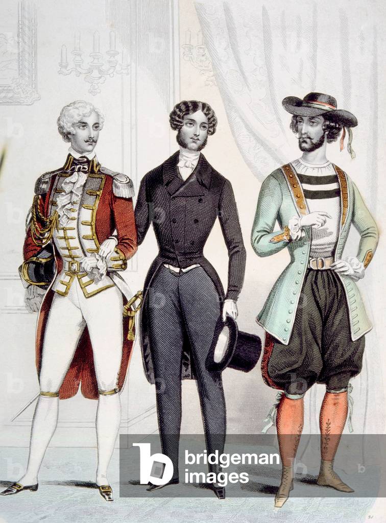 French fashion for men, circa 1885.