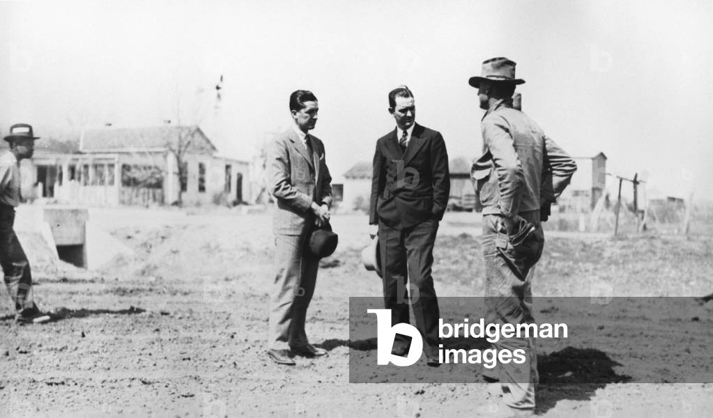 Lyndon Johnson visiting a National Youth Administration projects at Seguin Texas. Johnson was head of the Texas National Youth Administration from 1935 to 1937. Jan-Feb 1936