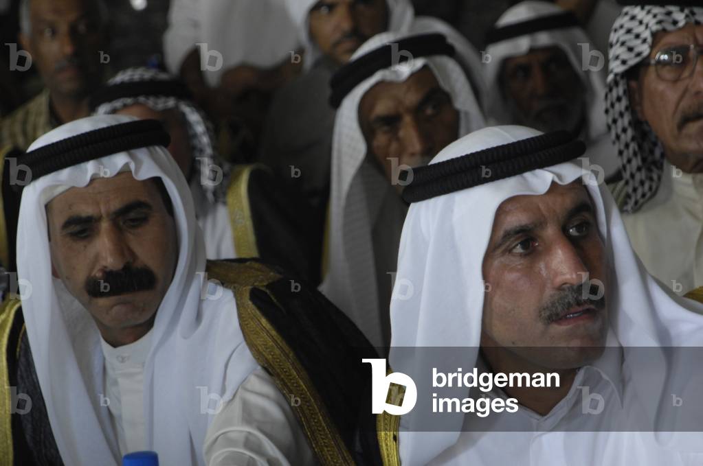 Iraqi village leaders at a meeting in the southern sector of the city of Baghdad Iraq. July 4 2007