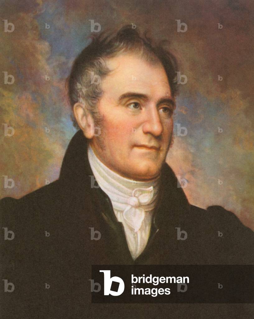 E.I. du Pont 1771-1834 was a refugee from the French Revolution in July 1802 when he founded E.I. du Pont de Nemours Co. as a gunpowder mill. 1831 portrait by Rembrandt Peale
