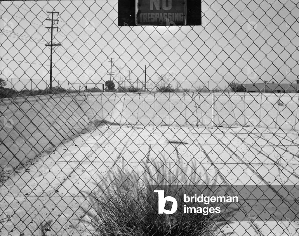 Los Angeles, Pitzer Ranch, Reservoir, The Pitzer Reservoir drew water from the onsite fieldstone pumphouse to irrigate the citrus orchards, Claremont, California, photograph c.1980s