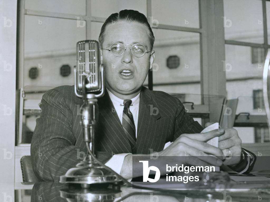 Elliott Roosevelt, testifies at FCC hearing, 1939