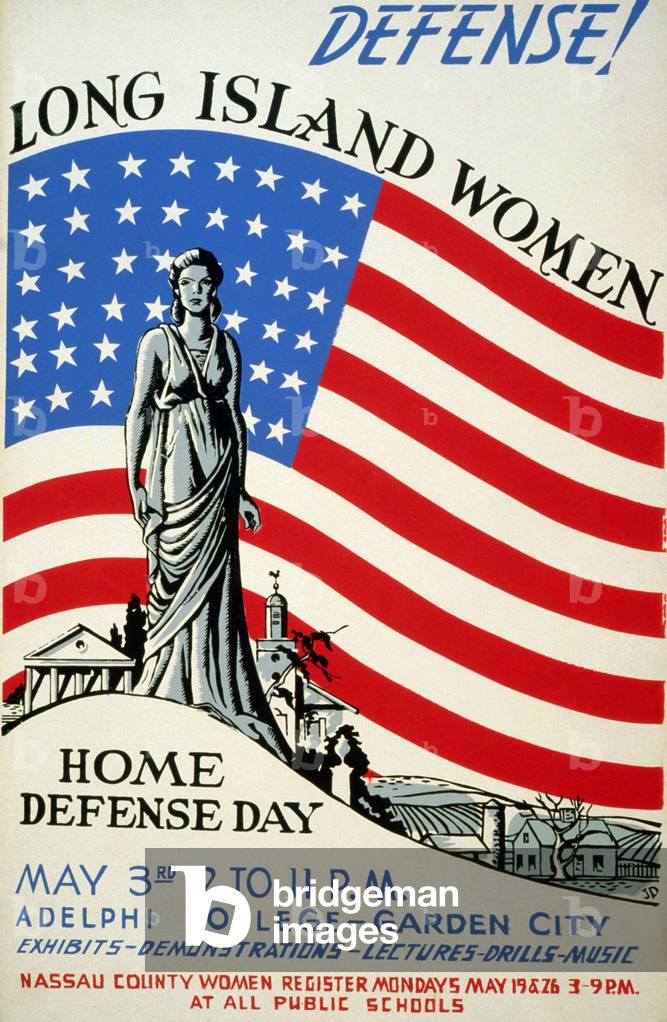 Defense! Long Island women: Home defense day, 1941 (silkscreen poster on board)