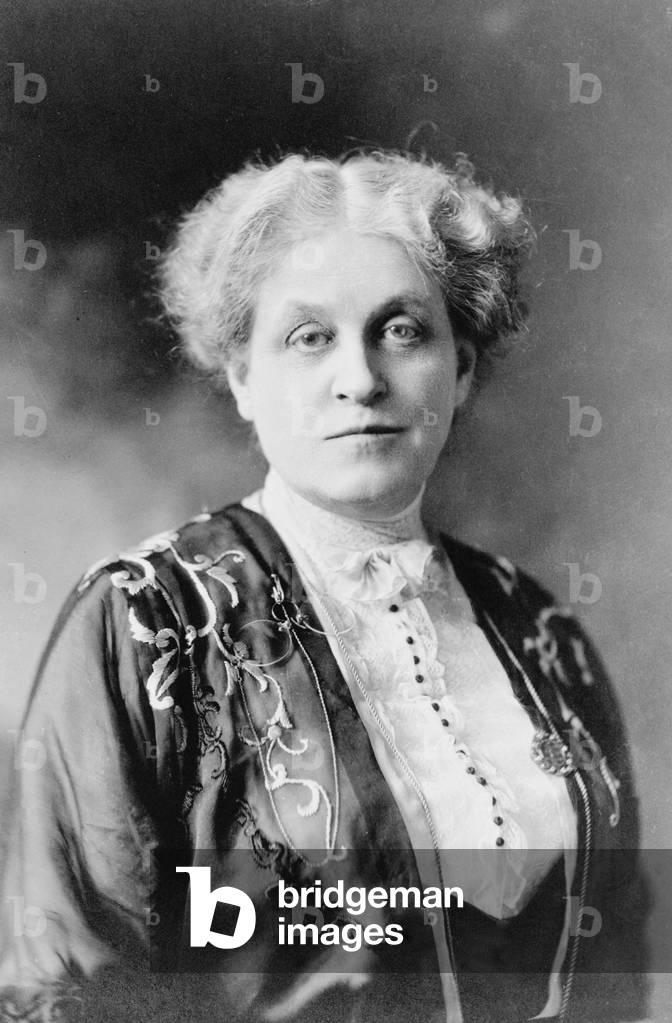 Carrie Chapman Catt (1854-1947) was a key leader of the U.S. Women's suffrage movement. After passage of the 19th amendment, she organized the League of Women Voters. Photo c. 1917