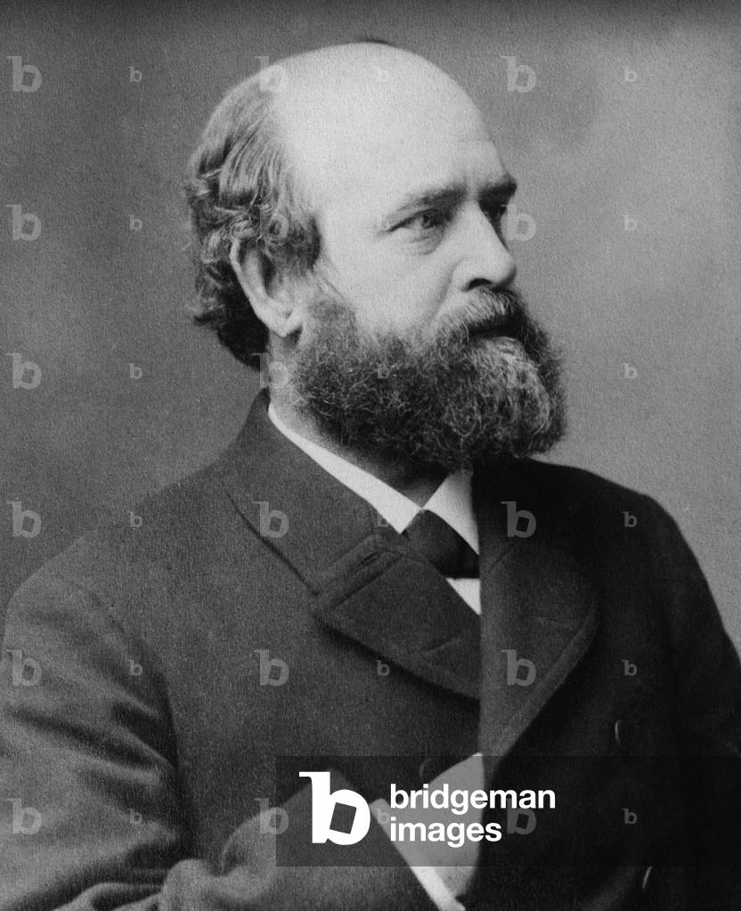 Henry George 1839 -1897 writer politician and political economist author of PROGRESS AND POVERTY 1879 . In his unsuccessful political campaigns he was supported by labor and socialists. c. 1890