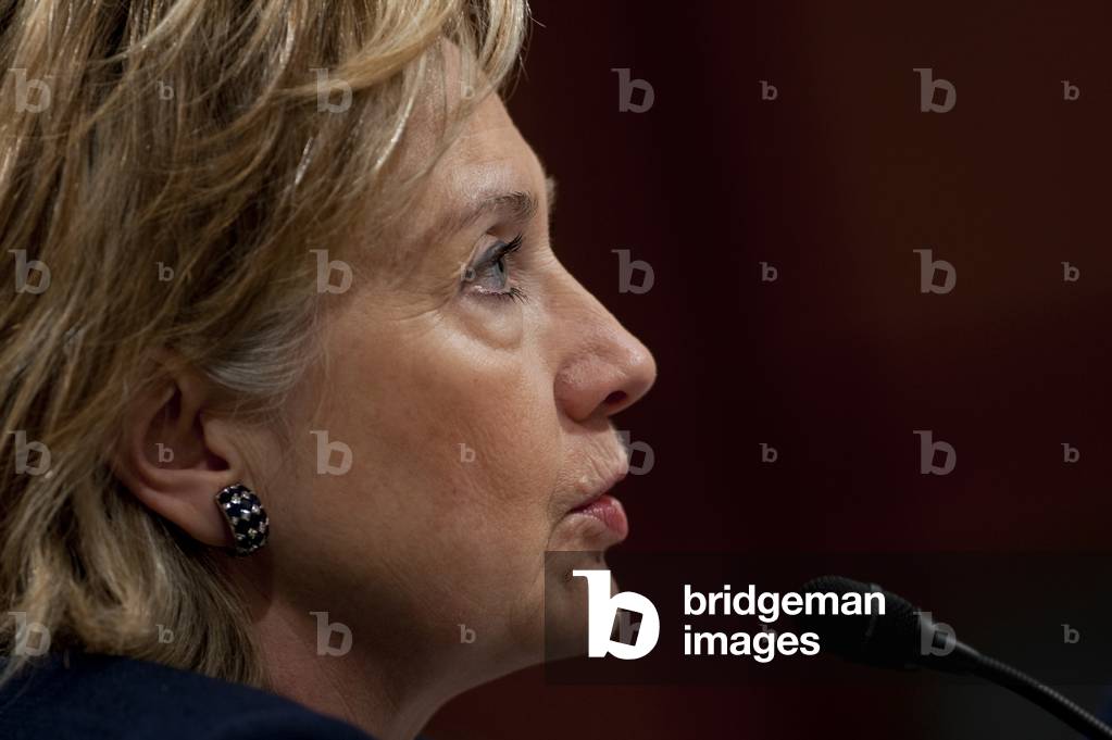Hillary Clinton testifies to the Senate Foreign Relations Committee about President Obama's decision to send an additional 30 000 troops to Afghanistan. Dec. 3 2009. (BSWH_2011_8_103)