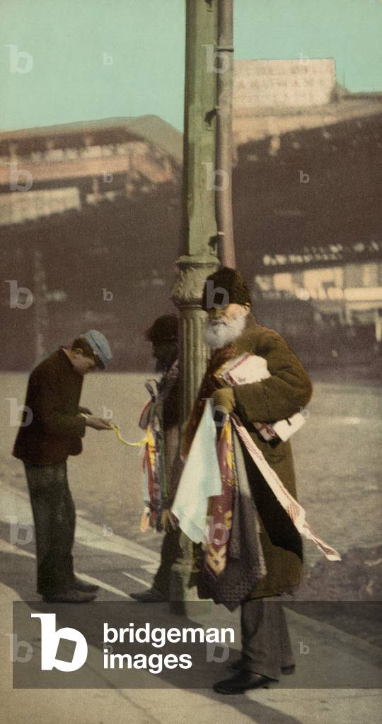 Two Jewish peddlers selling ties on the street, probably New York. c. 1902