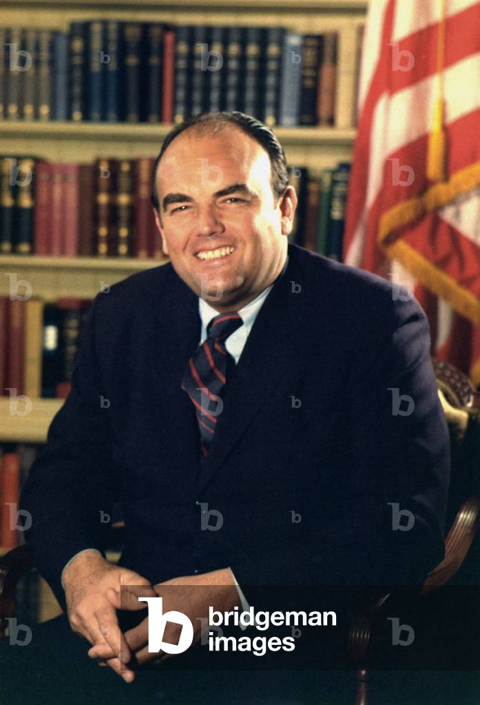 John Ehrlichman had advised Richard Nixon during his unsuccessful campaigns for the Presidency in 1960 and California's Governor in 1962. He was part of President's Nixon's inner circle and created 'The Plumbers' the group at the center of the Watergate scandal. c. 1969-72