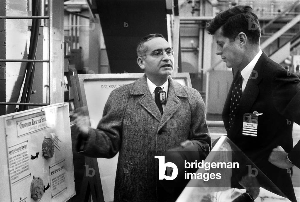 Dr. Alvin Weinburg and Sen. John F. Kennedy at the Graphite Reactor, Oak Ridge National Lab. The Graphite Reactor at X-10 Building was the first facility in to produce radioactive isotopes for peacetime use