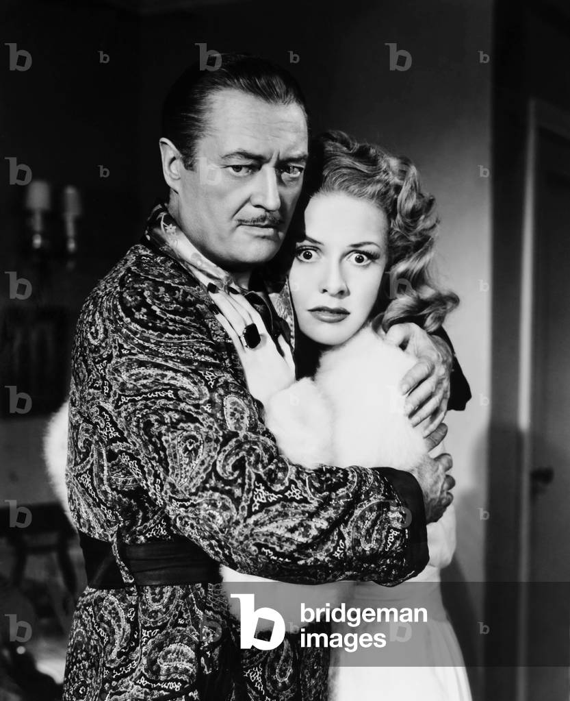 GIRL IN THE CASE, from left: Edmund Lowe, Janis Carter, 1944