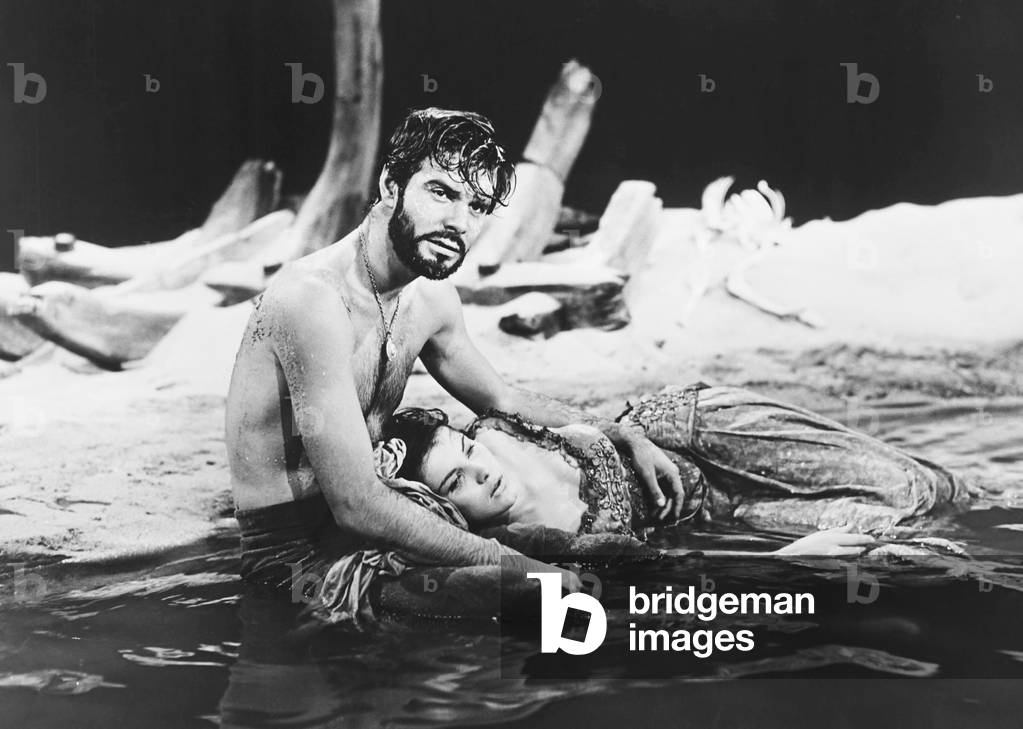 ANNE OF THE INDIES, from left: Louis Jourdan, Debra Paget, 1951
