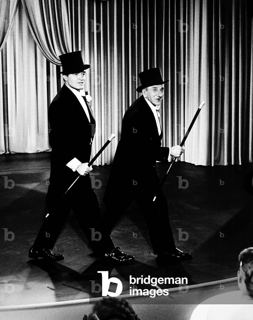 BEAU JAMES, from left, Bob Hope, Jimmy Durante, 1957