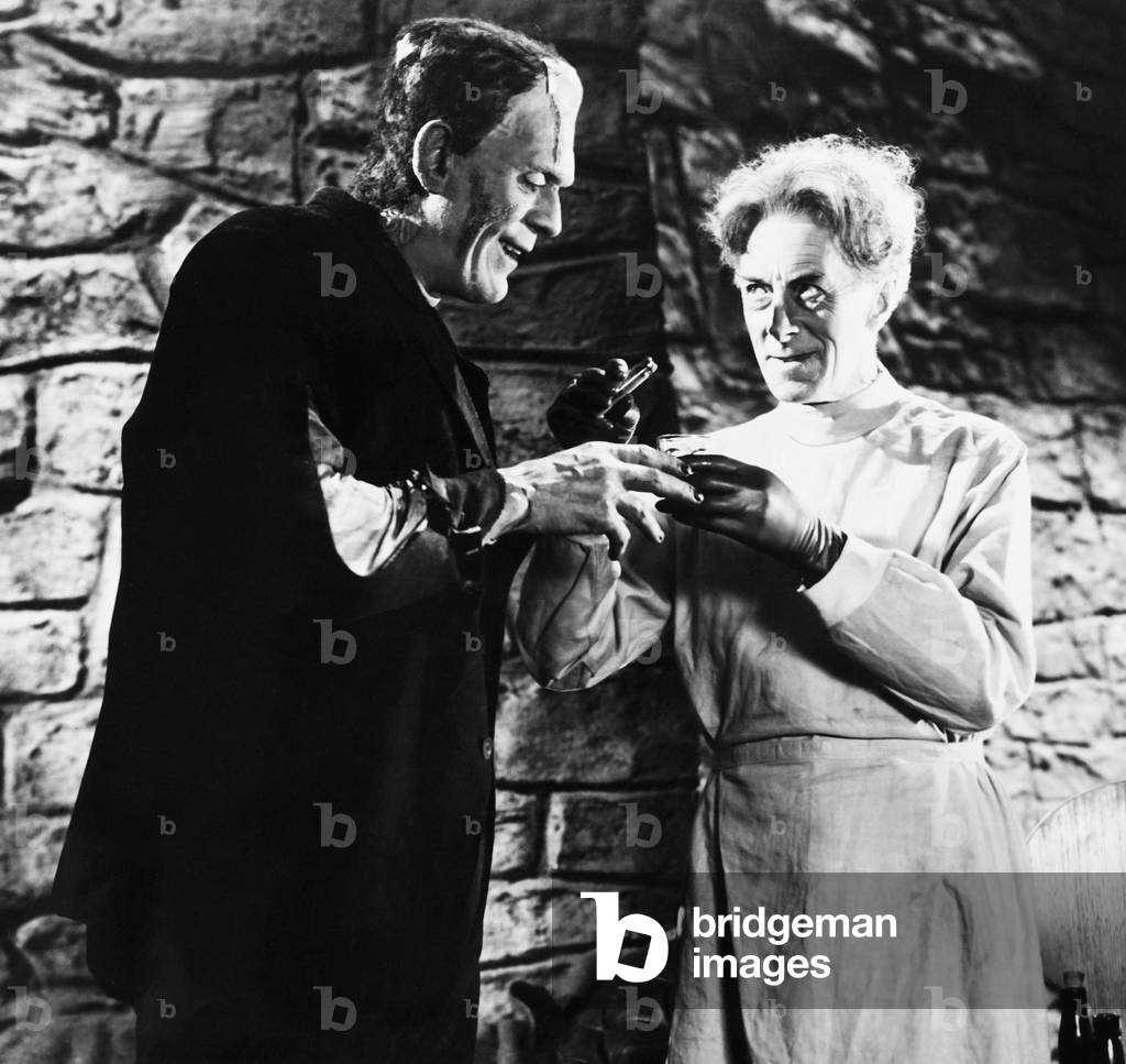 THE BRIDE OF FRANKENSTEIN, from left, Boris Karloff,  Ernest Thesiger, 1935