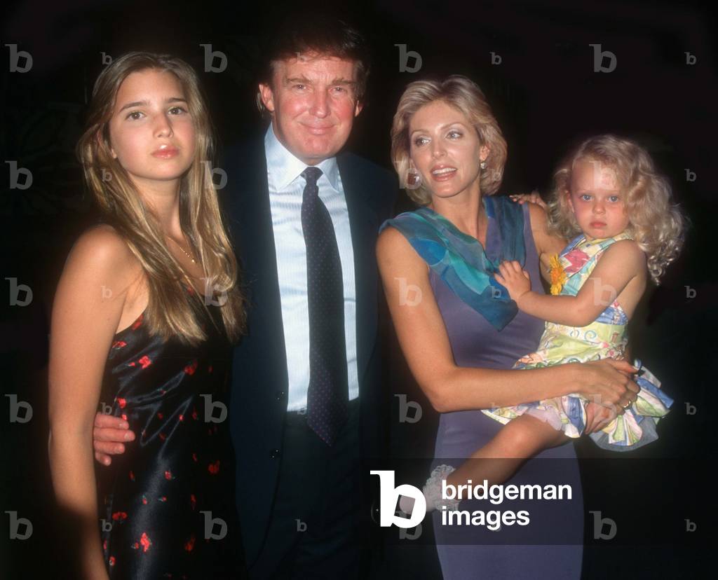 Ivanka Trump Donald Trump Marla Trump and daughter Tiffany Trump, Donalds 50th bday party at the Taj Mahal Hotel, 1996 (photo)