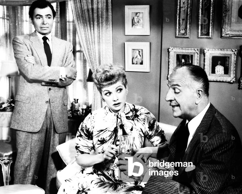 FOREVER, DARLING, from left, James Mason, Lucille Ball, Louis Calhern, 1956