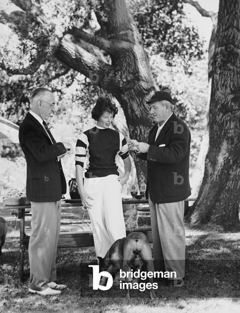 ADAM'S RIB, from left: Will Wright, Katherine Hepburn, Spencer Tracy, 1949