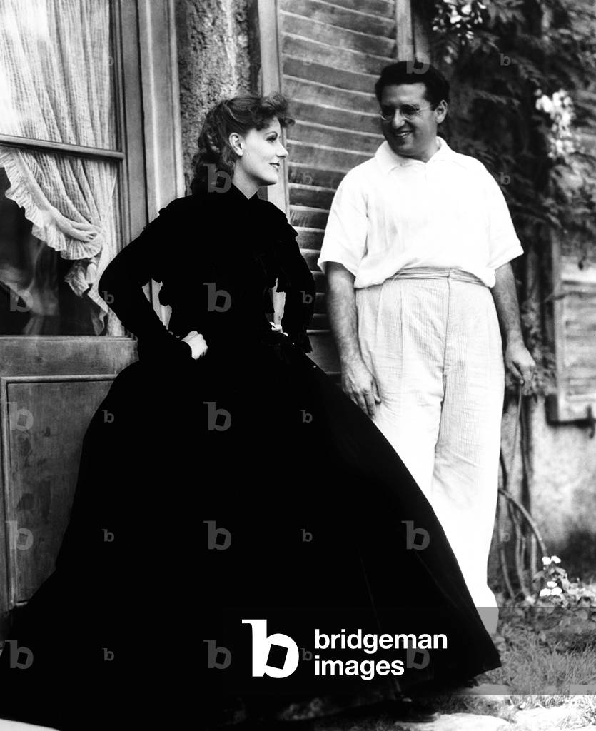 CAMILLE, from left: Greta Garbo, director George Cukor on set, 1936