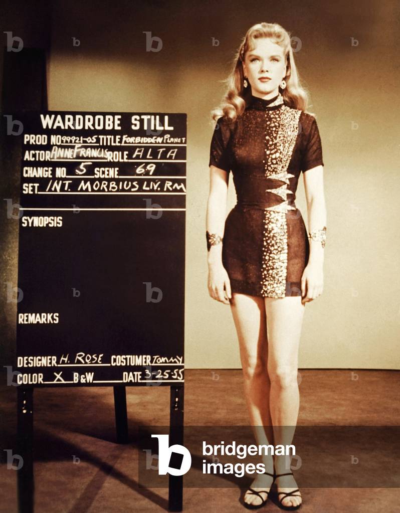 FORBIDDEN PLANET, Anne Francis wardrobe test, 1956