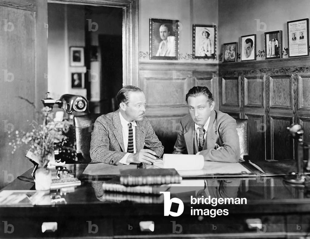 BEAU BRUMMEL, from left: director Harry Beaumont in conference with star John Barrymore, 1924