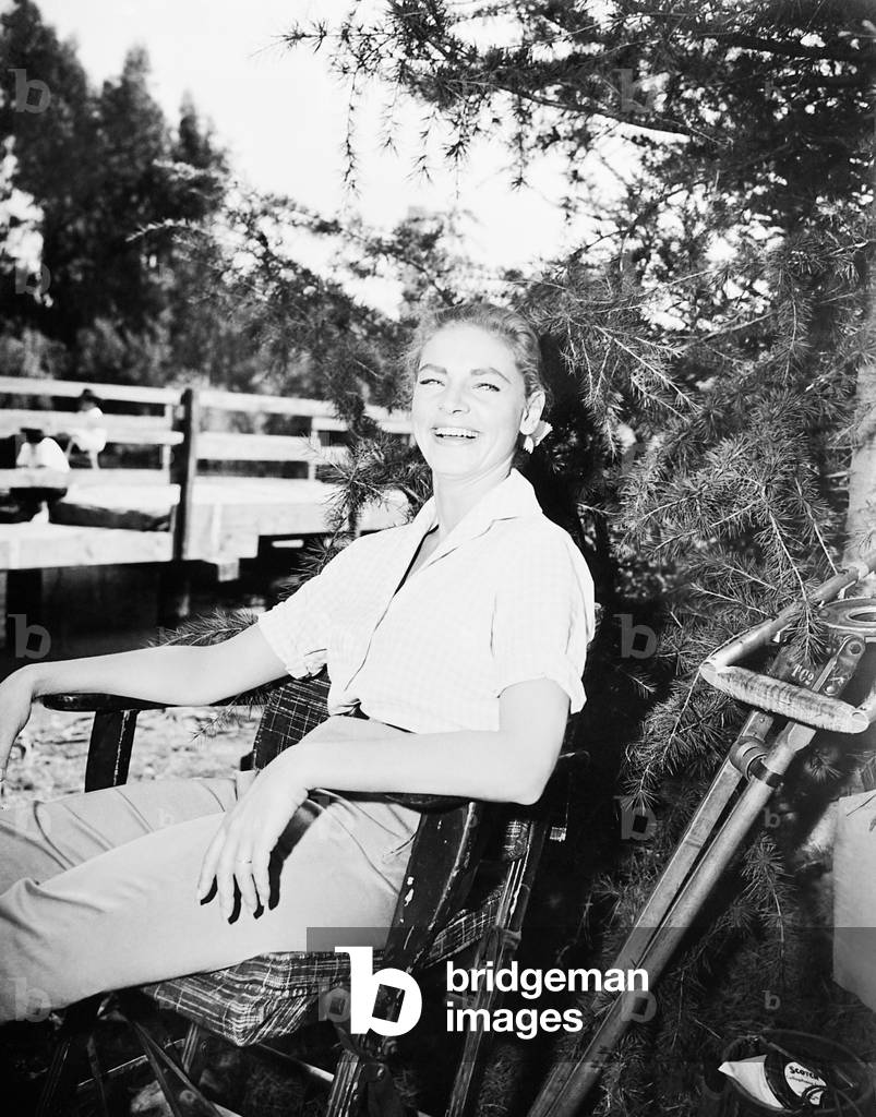 THE GIFT OF LOVE, Lauren Bacall on set, 1958