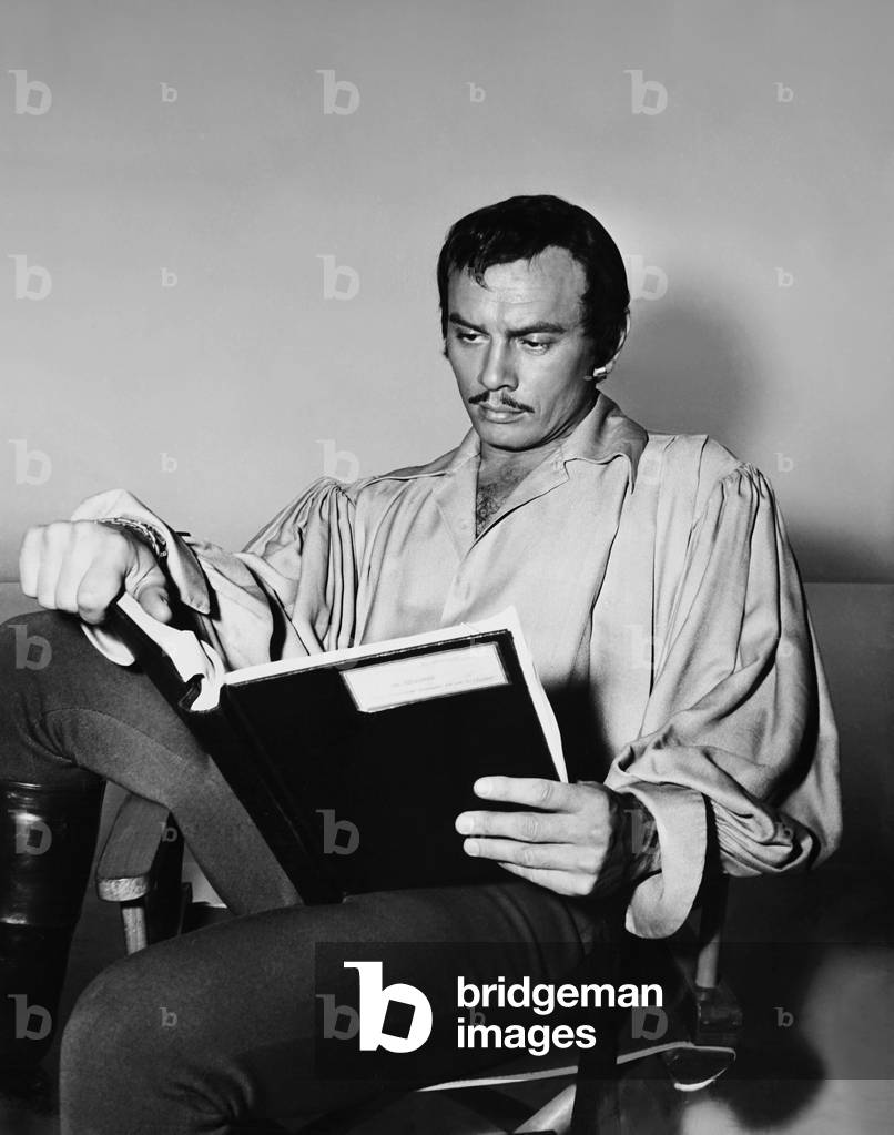 THE BUCCANEER, Yul Brynner on set, 1958