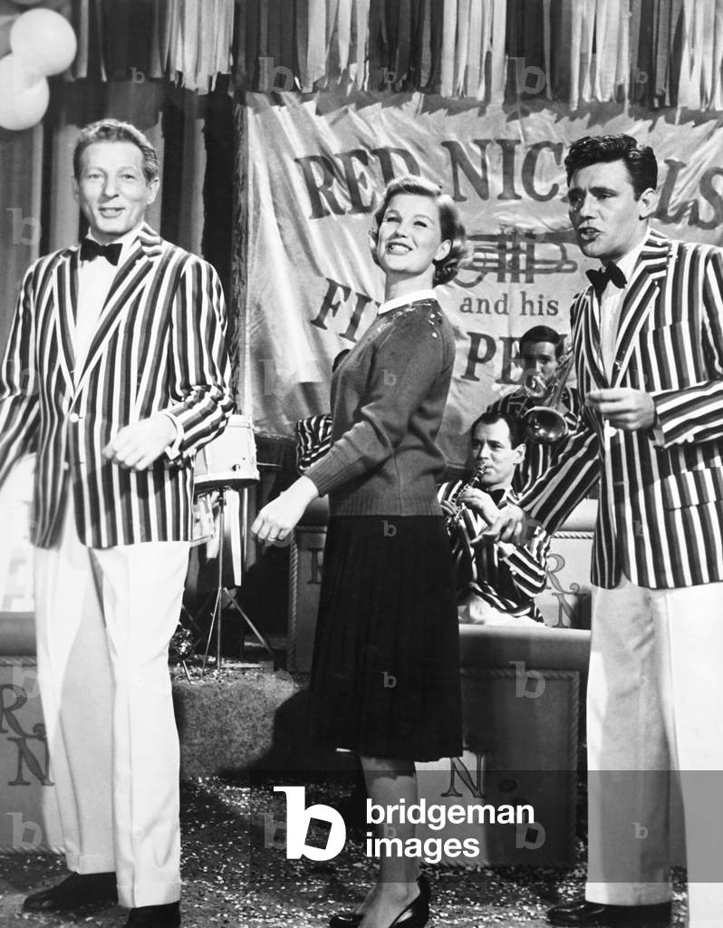 THE FIVE PENNIES, from left: Danny Kaye, Barbara Bel Geddes, Harry Guardino, 1959