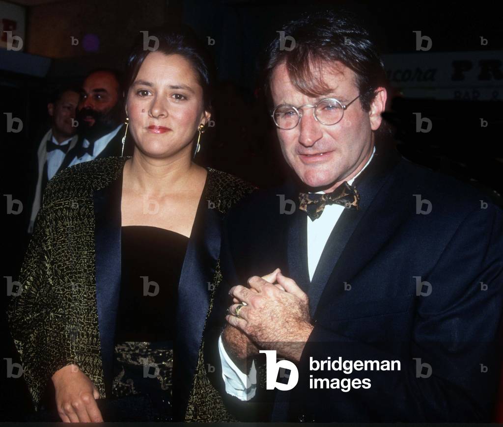 Robin Williams and wife Marsha Garces, 1990 (photo)