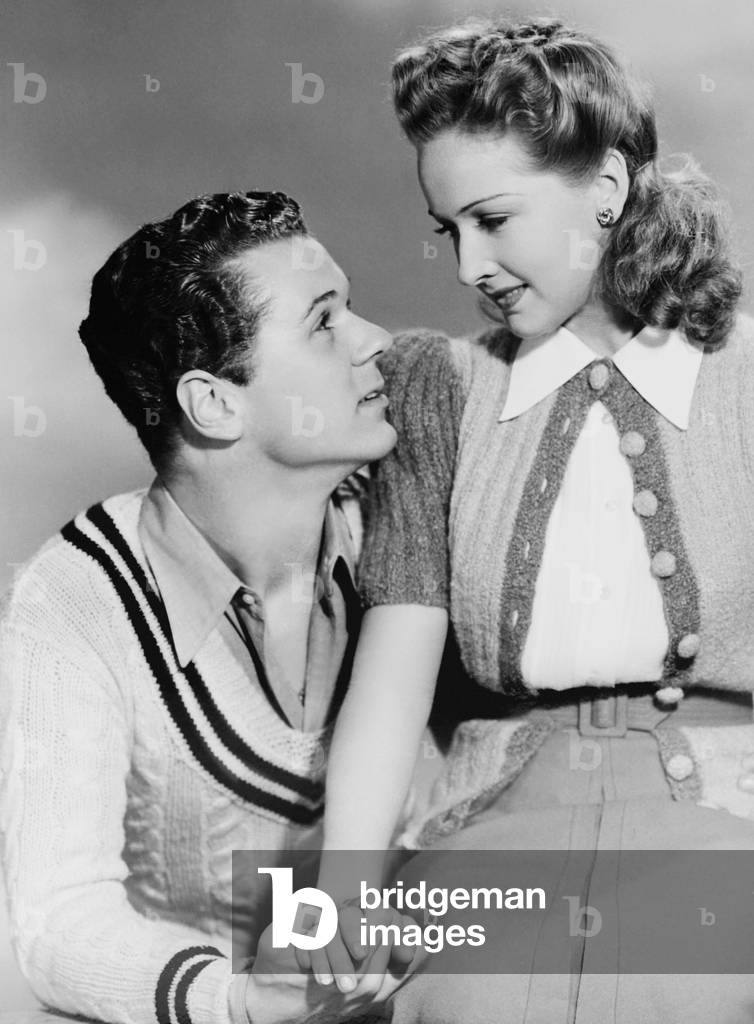 GALLANT SONS, from left: Jackie Cooper, Bonita Granville, 1940, photo by Clarence Bull