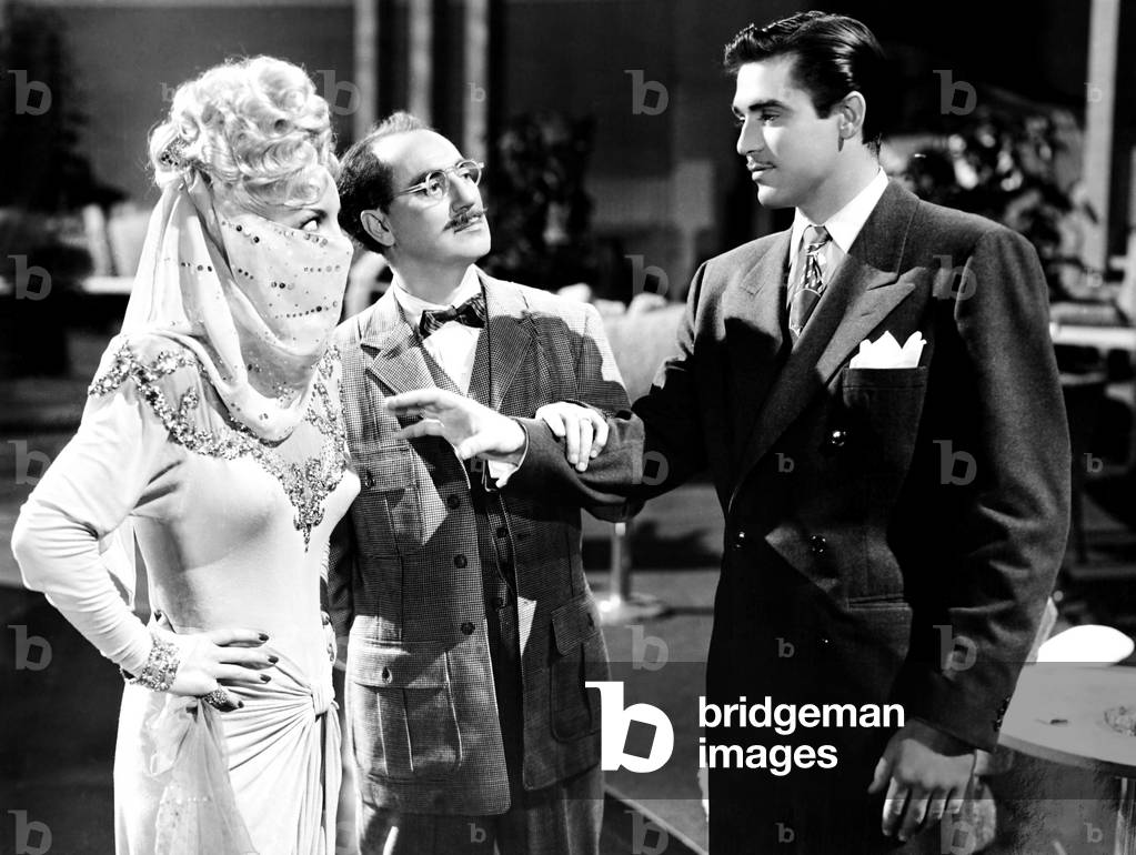 COPACABANA, from left, Carmen Miranda, Groucho Marx, Steve Cochran, 1947