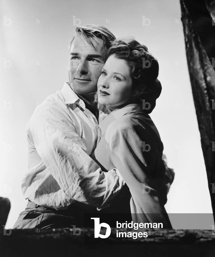 CHINA SKY, from left: Randolph Scott, Ruth Warrick, 1945